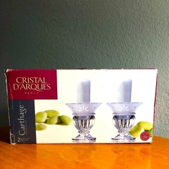 HOLIDAY gifts it crystal candleholders NWOT - Picture 1 of 7